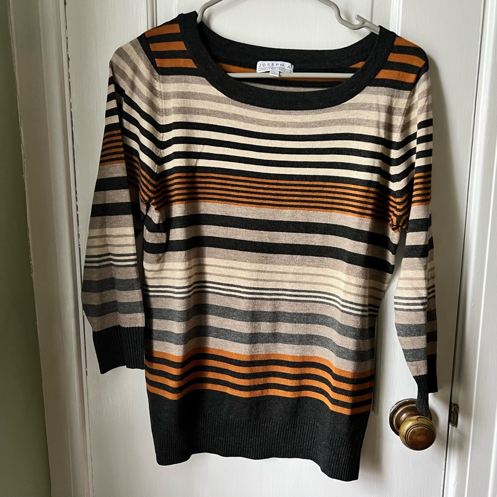 Joesph A. Women’s Lightweight Striped Sweater 3/4 Sleeves Size Small